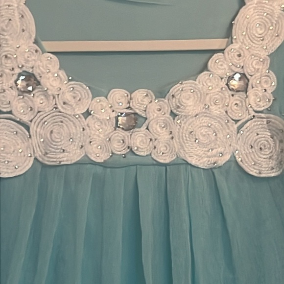 Regencycore J2 baby blue dusk blouse size M wave soft fabric sheer fairycor 100 - Picture 12 of 12